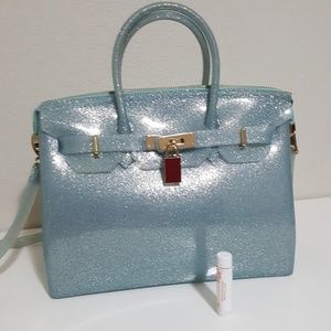 Blue glitter jelly bag
